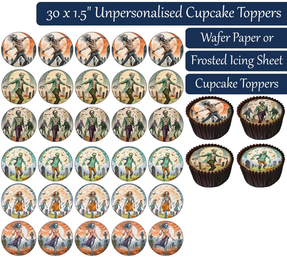 Zombies - 30 Cupcake Toppers