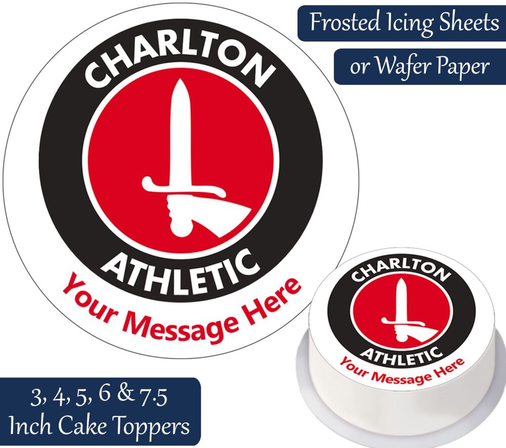 Charlton Athletic Football Personalised Cake Topper
