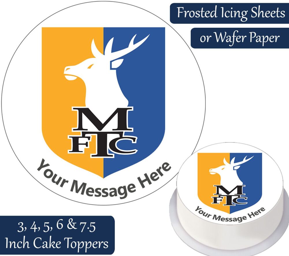 Mansfield Town Football Personalised Cake Topper