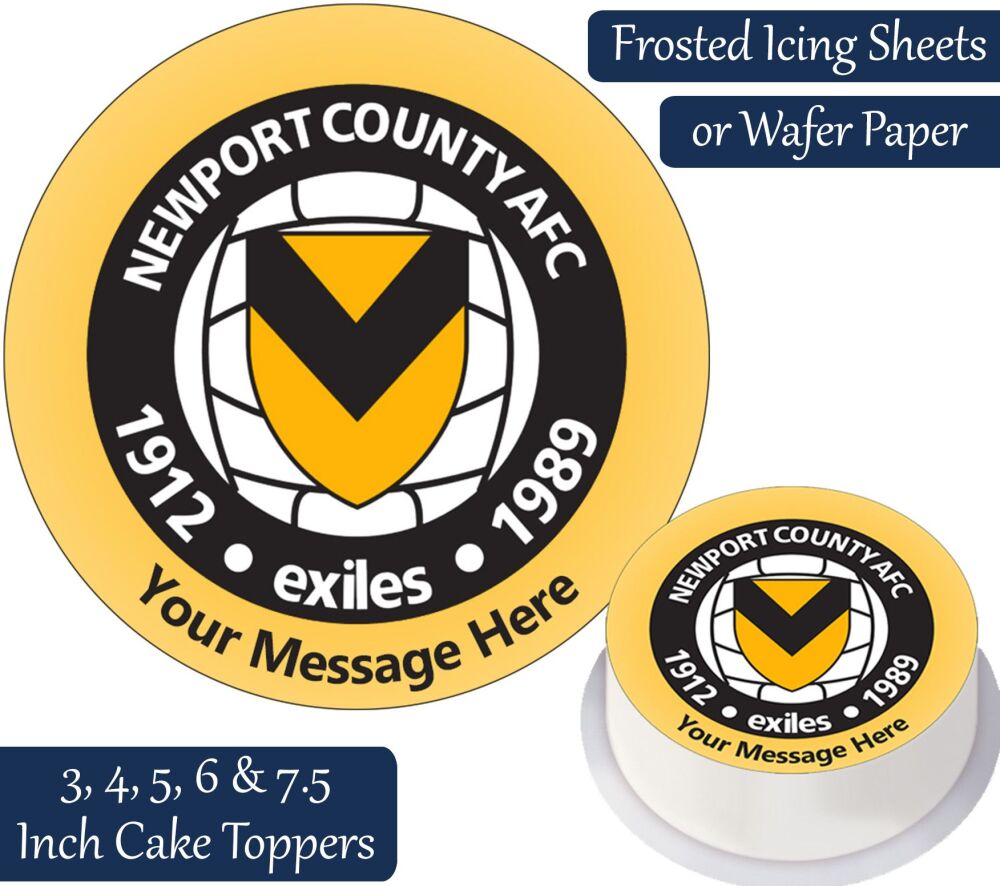 Newport County Football Personalised Cake Topper