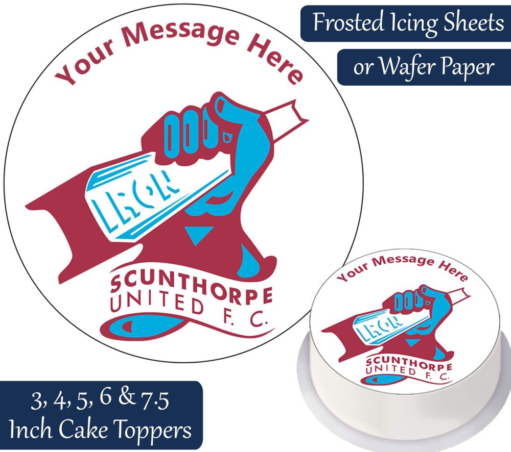 Scunthorpe United Football Personalised Cake Topper
