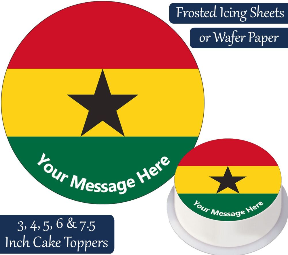 Ghana Flag Personalised Cake Topper