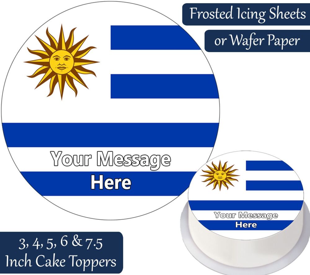 Uruguay Flag Personalised Cake Topper