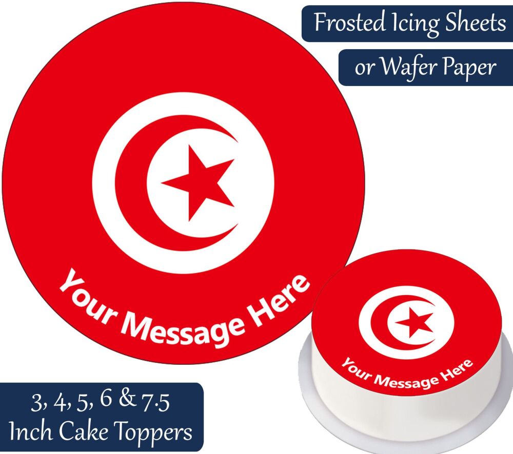 Tunisia Flag Personalised Cake Topper