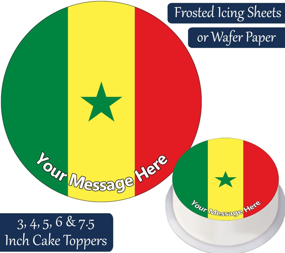 Senegal Flag Personalised Cake Topper