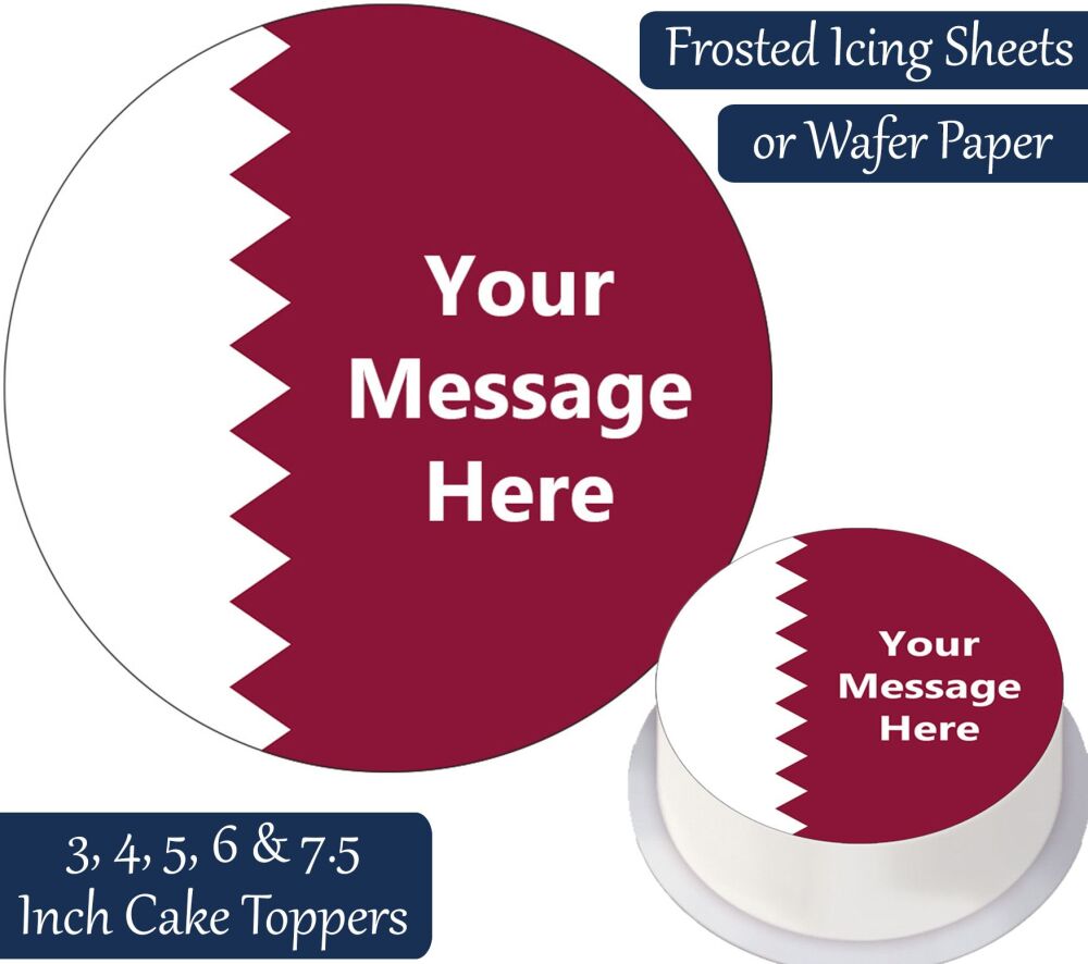 Qatar Flag Personalised Cake Topper