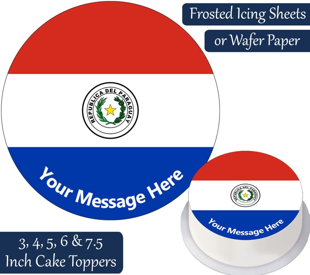 Paraguay Flag Personalised Cake Topper