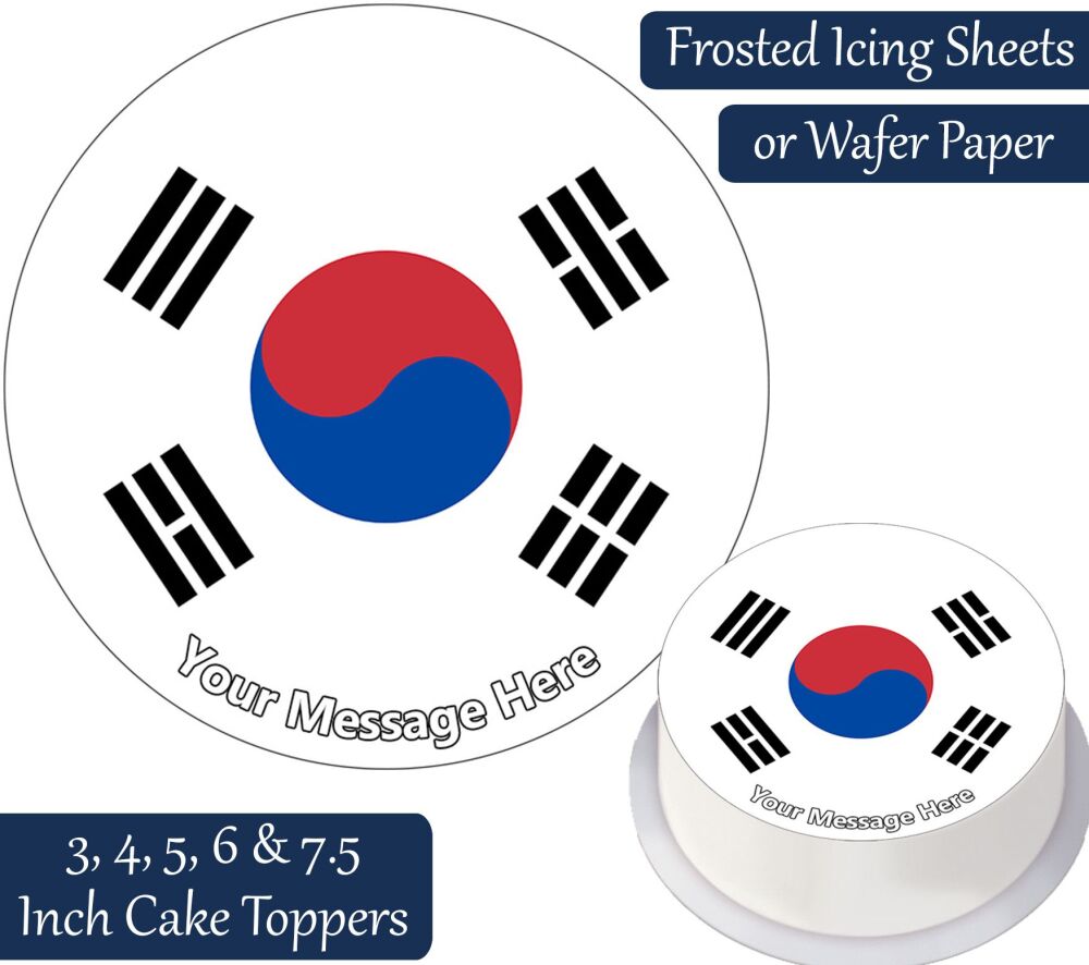 South Korea Flag Personalised Cake Topper