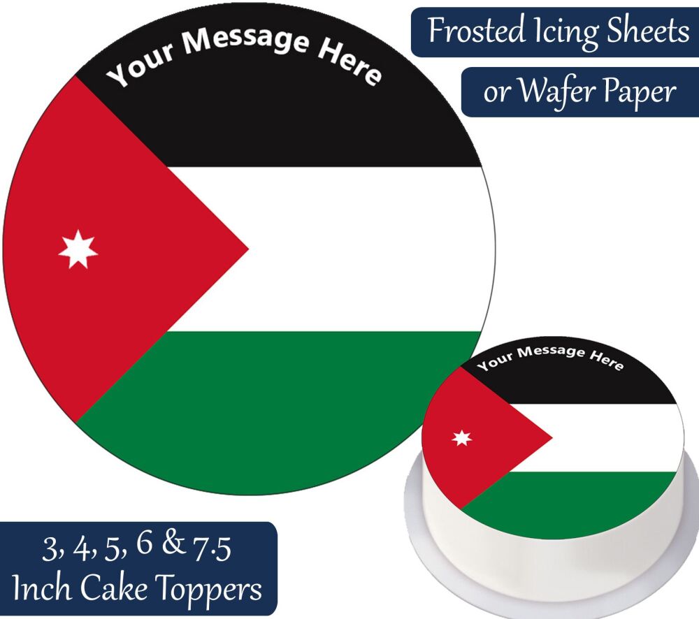 Jordan Flag Personalised Cake Topper