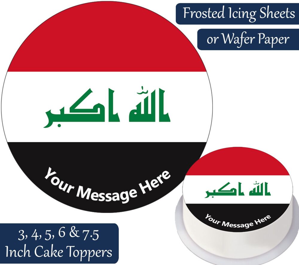 Iraq Flag Personalised Cake Topper