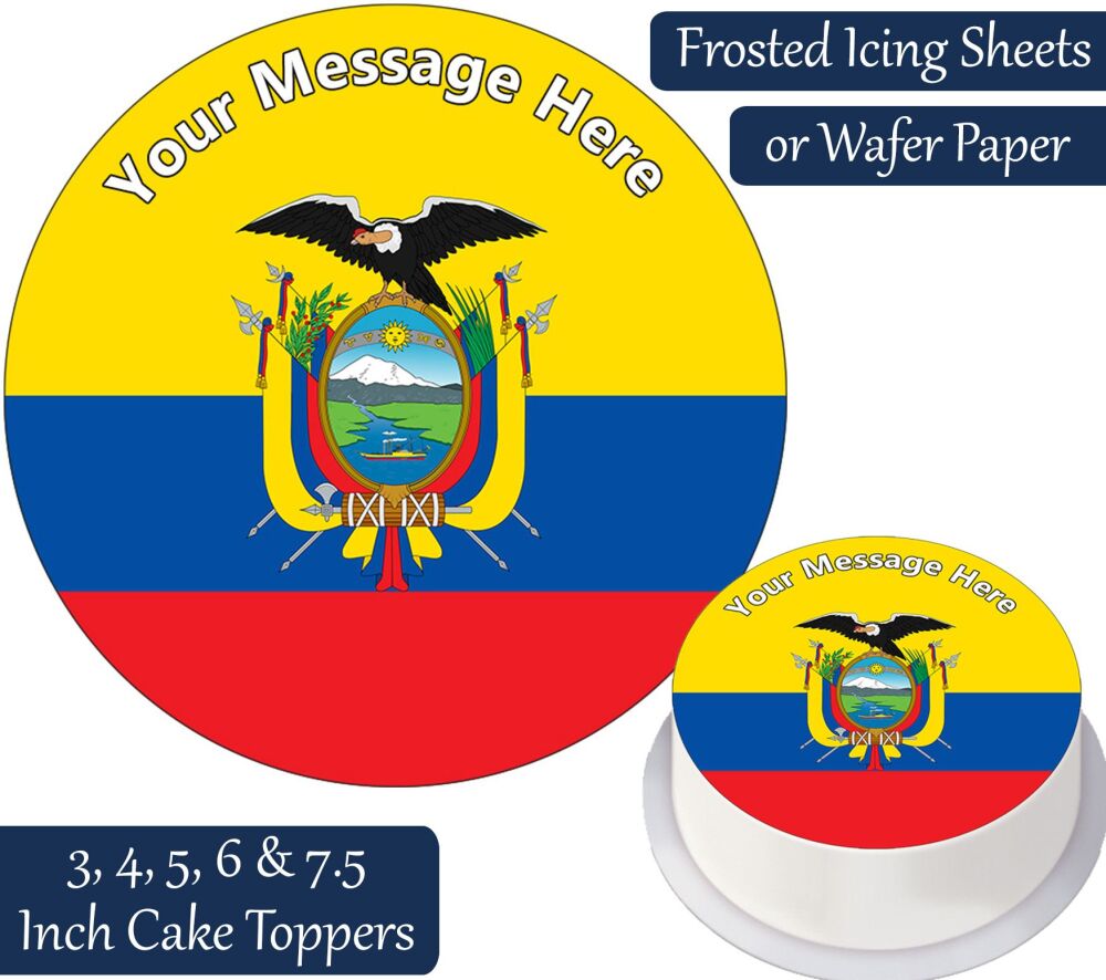 Ecuador Flag Personalised Cake Topper