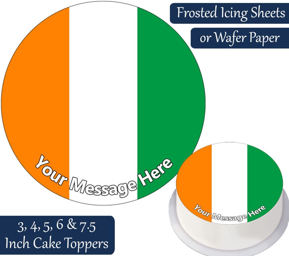 Ivory Coast C&ocirc;te d'Ivoire Flag Personalised Cake Topper