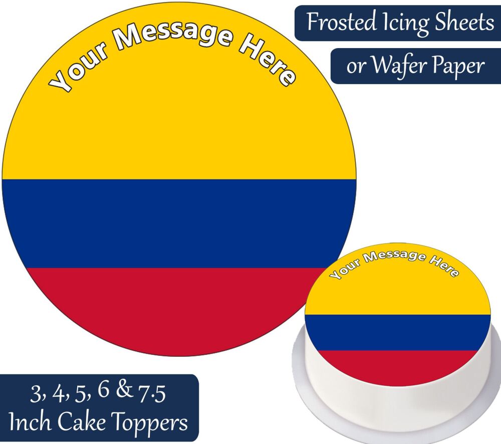 Colombia Flag Personalised Cake Topper