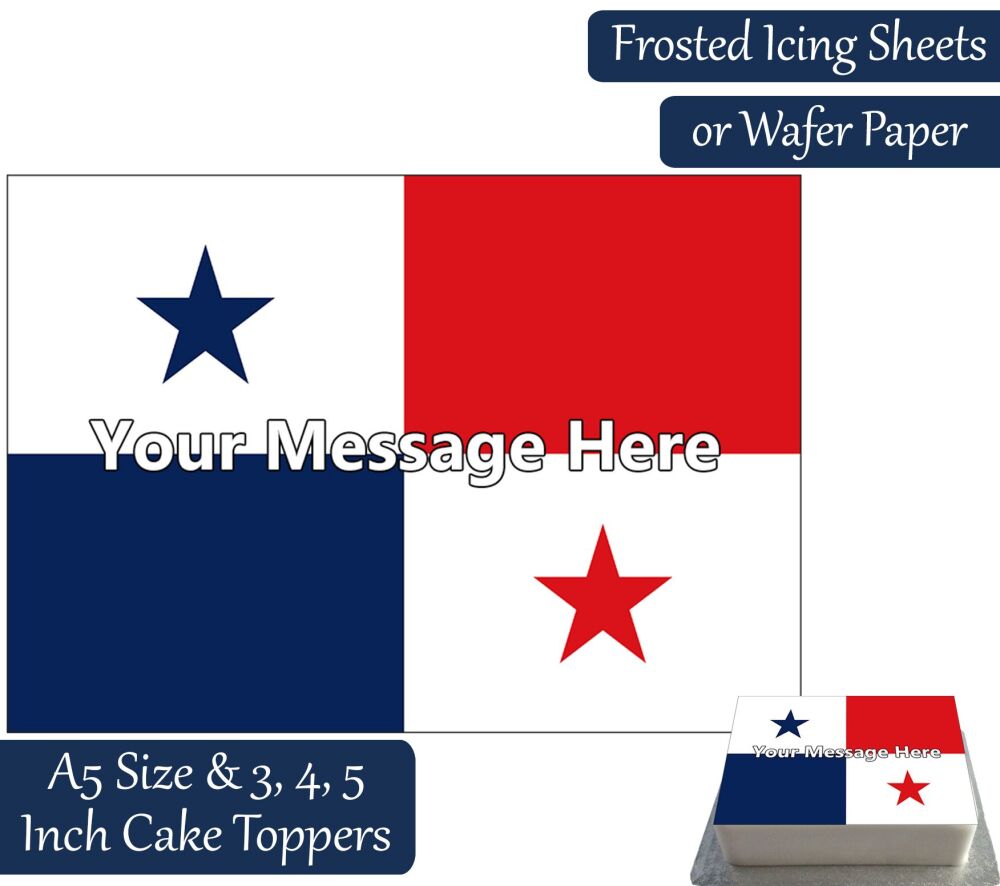 Panama Flag A5 Rectangular Personalised Cake Topper