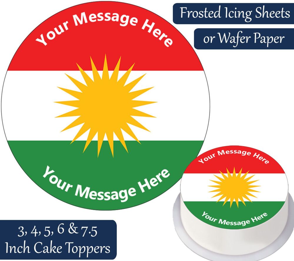 Kurdistan Flag Personalised Cake Topper