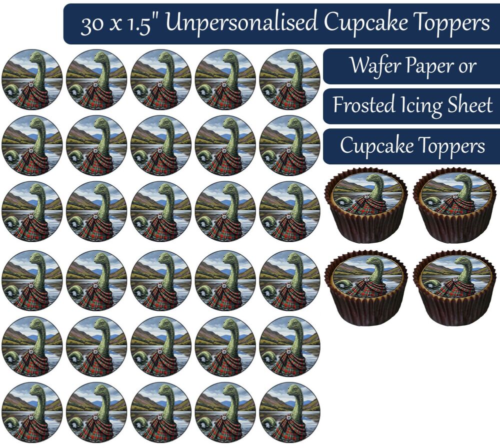 Loch Ness Monster - 30 Cupcake Toppers