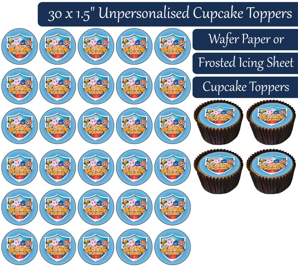 Seaside Squad - 30 Cupcake Toppers
