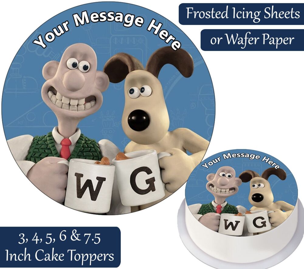Wallace And Gromit Personalised Cake Topper