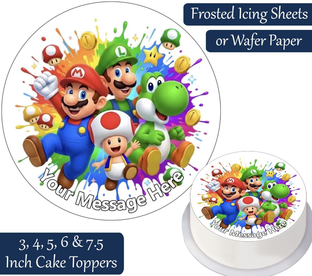 Mario Gang Personalised Cake Topper