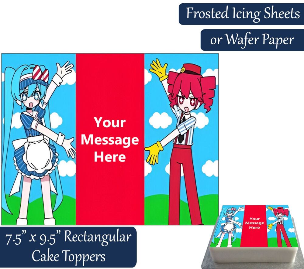 Hatsune Miku Kasane Teto Mesmerizer Rectangular Cake Topper