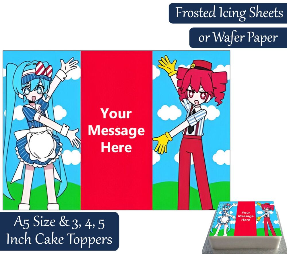 Hatsune Miku Kasane Teto Mesmeriser A5 Rectangular Personalised Cake Topper