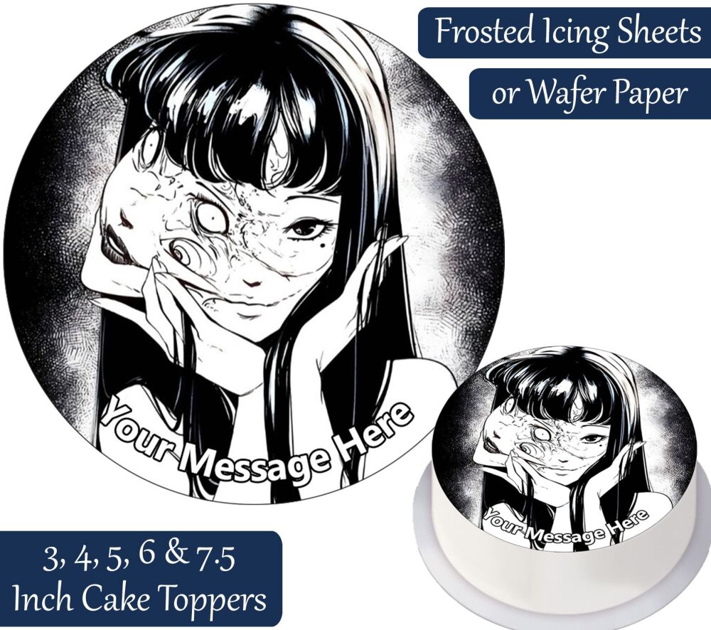 Junji Ito Girl With Two Faces Personalised Cake Topper