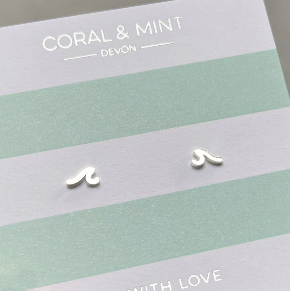 Coral & Mint Mini Wave Earrings