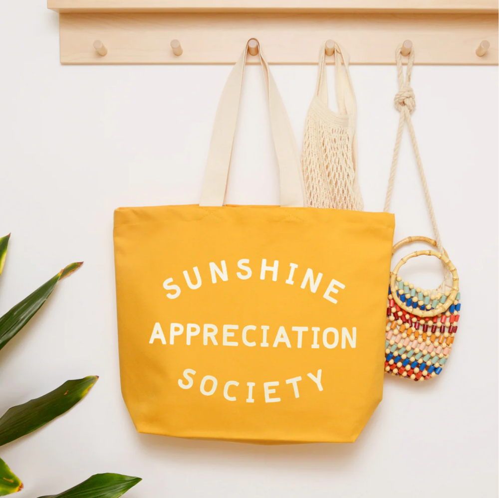 Sunshine Appreciation Society - Yellow Canvas Tote Bag