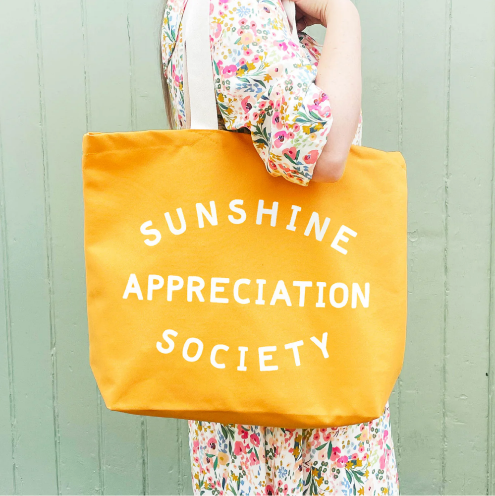 Sunshine Appreciation Society - Yellow Canvas Tote Bag