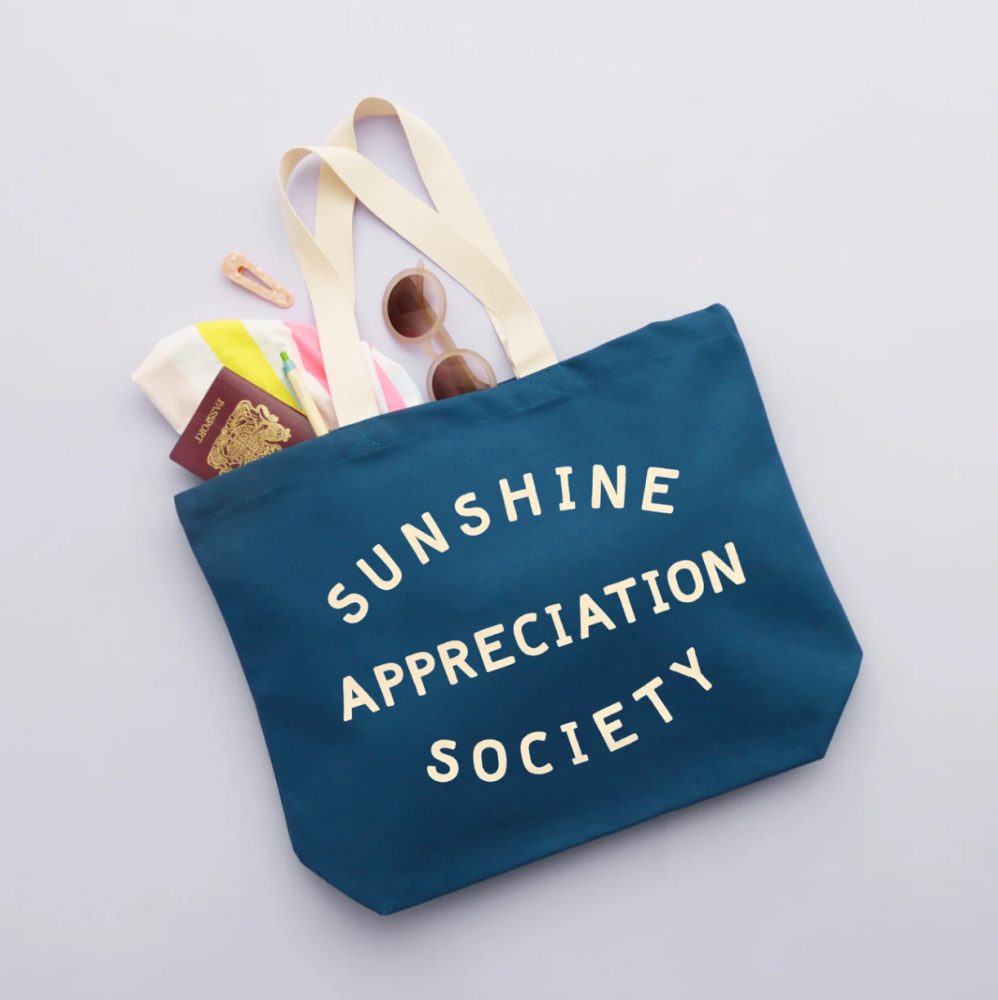 Sunshine Appreciation Society - Ocean Blue Canvas Tote Bag