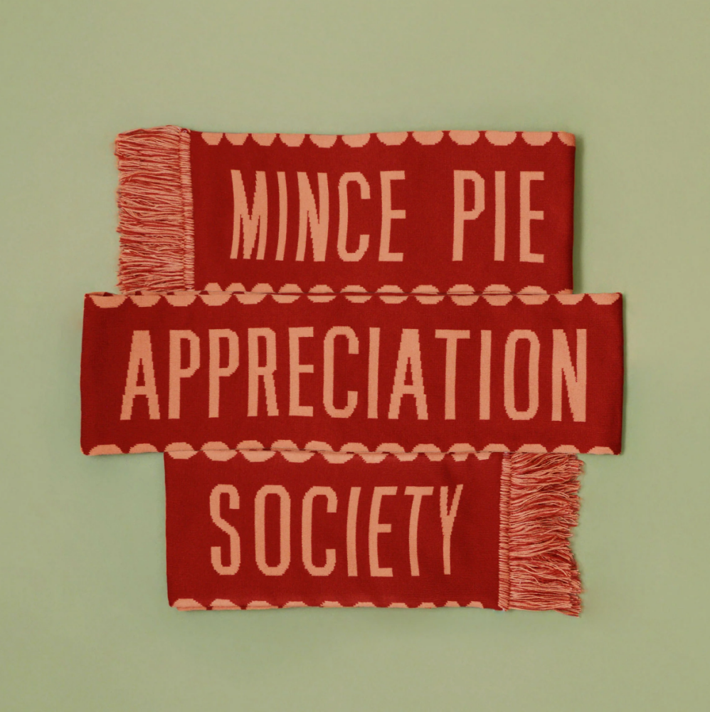 Mince Pie Appreciation Society - Rust Knitted Scarf