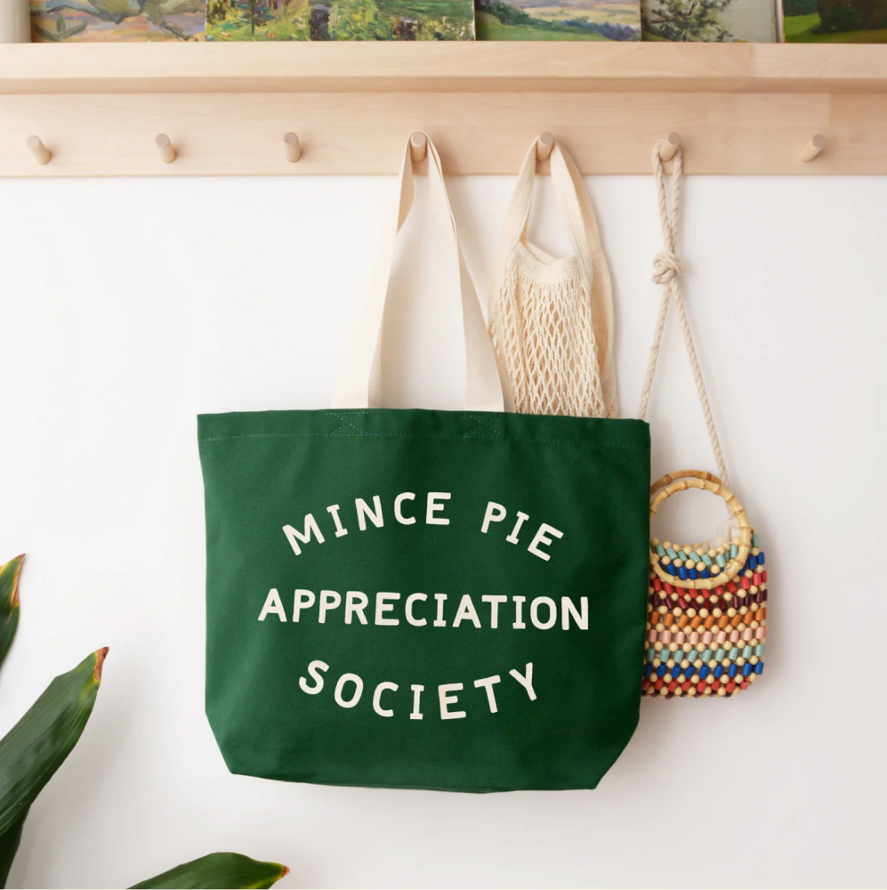 Mince Pie Appreciation Society - Forest Green Canvas Tote Bag