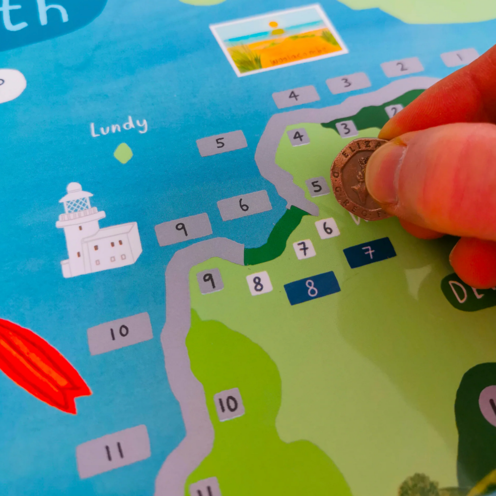 South West Coast Path Map Scratch Off Poster
