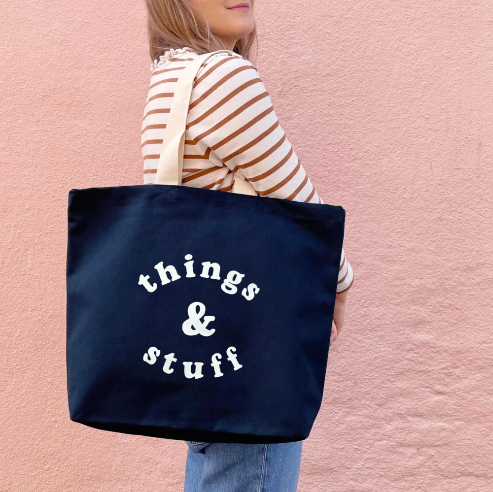 Things & Stuff - Midnight Blue Canvas Tote Bag