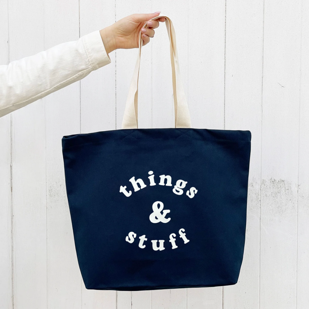 Things & Stuff - Midnight Blue Canvas Tote Bag