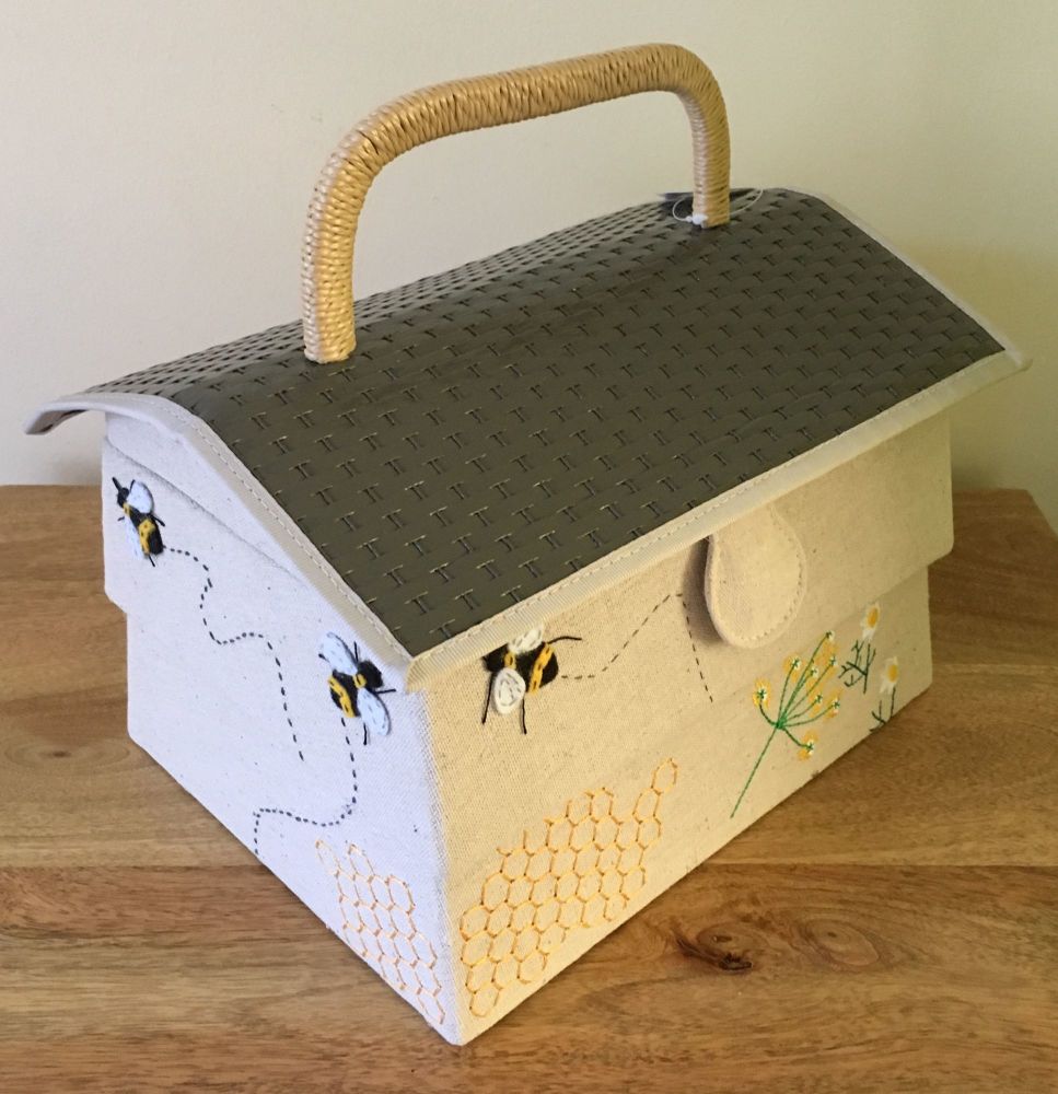SMALL SEWING BASKET 'BEE HIVE' DESIGN