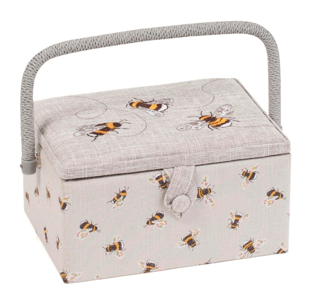 EMBROIDERED '3 BEE' MEDIUM SEWING BASKET