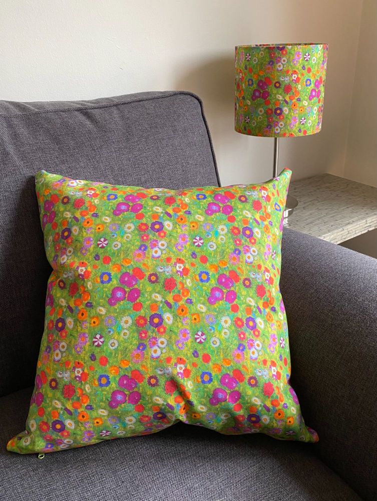 KLIMT'S GARDEN FLOWERS DESIGN LAMPSHADES & CUSHIONS