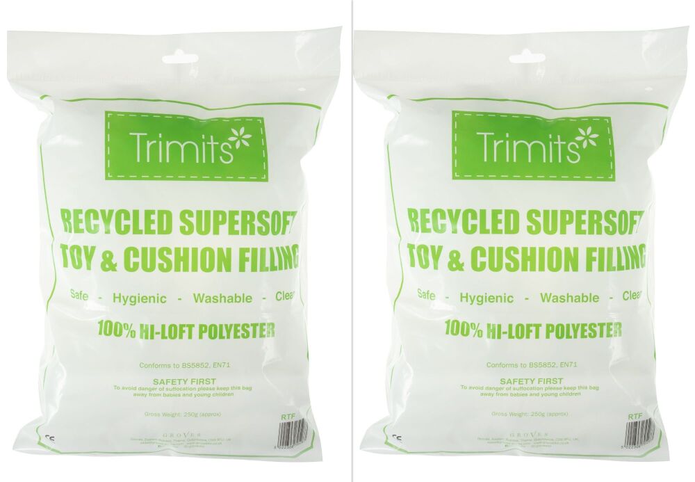 RECYCLED TOY & CUSHION STUFFING by Trimits 500g (2 x 250g)