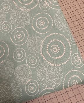 PALE TURQUOISE CIRCLES ~ Quilting Cotton 2m