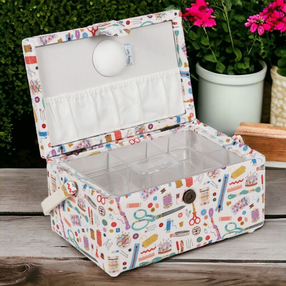 HABY NOTIONS MEDIUM SEWING BASKET with Optional Sewing Accessory Kit