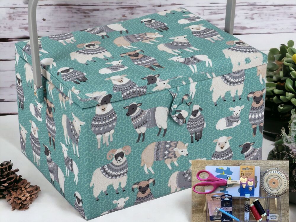 WOOLLY PULLY LARGE SEWING BASKET