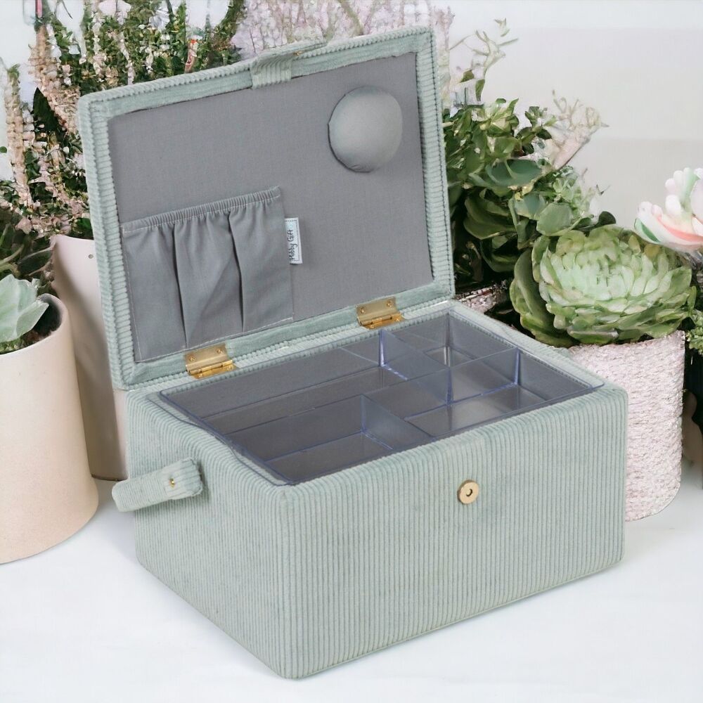 WOOLLY PULLY CORDUROY SEWING BASKET MEDIUM