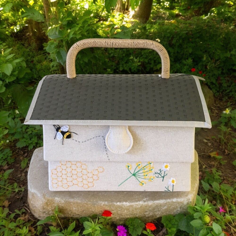 SMALL SEWING BASKET 'BEE HIVE' DESIGN
