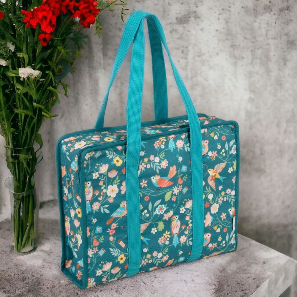 BIRD AVIARY SET: Project Craft Bag, Project Pouch, Needle Case & Tape Measure