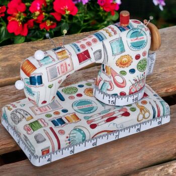 SEWING MACHINE PIN CUSHION IN 'SEWING NOTIONS' FABRIC