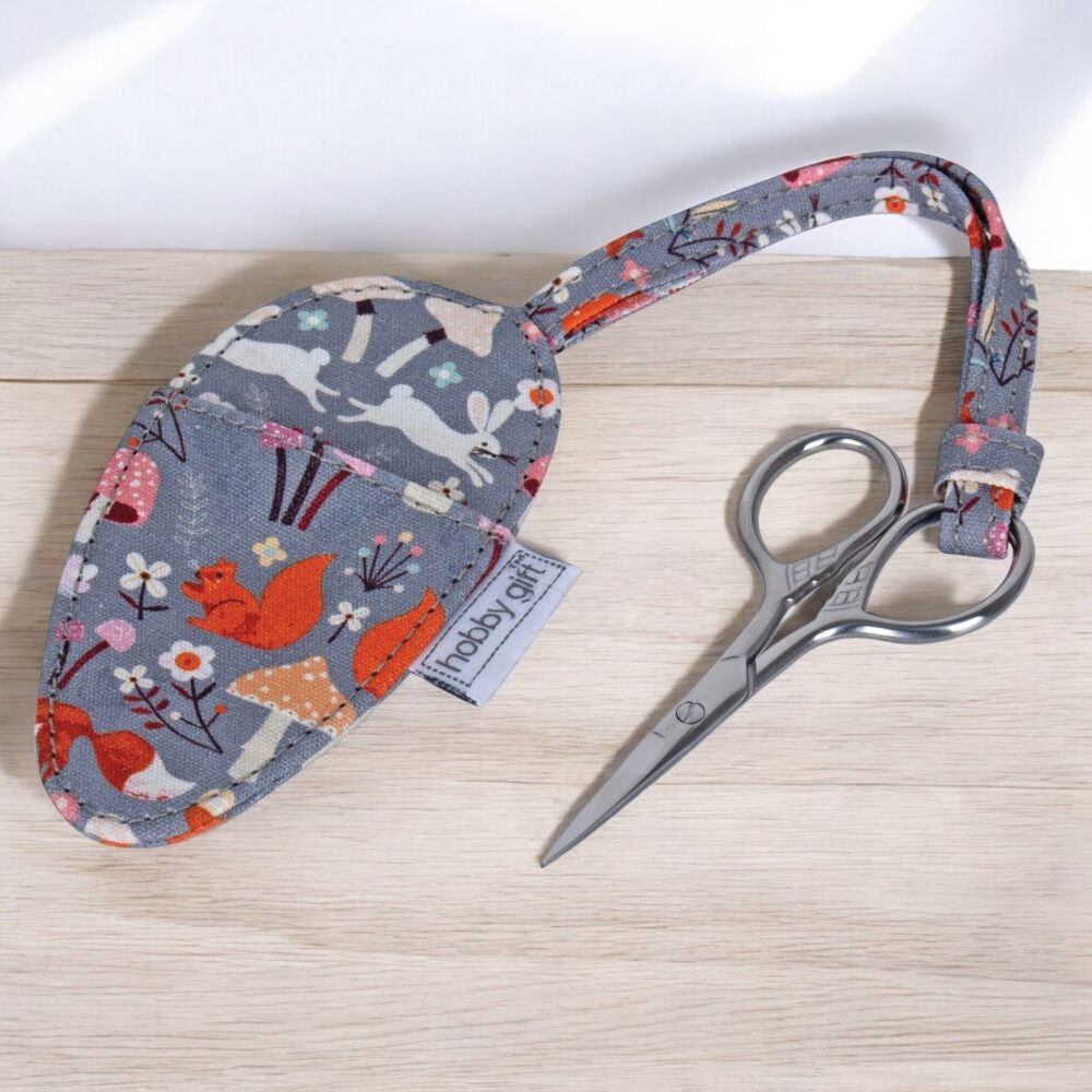 WOODLAND TOADSTOOL EMBROIDERY SCISSORS IN A CASE