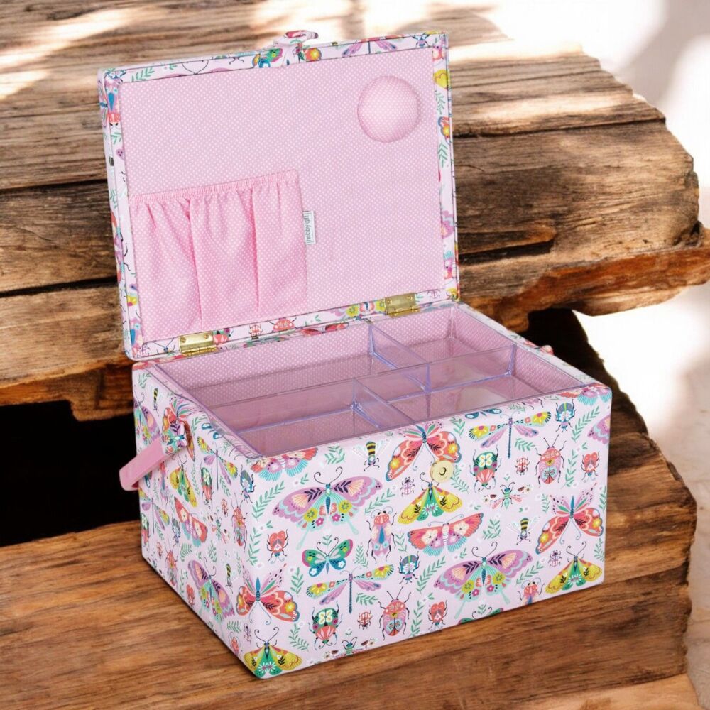 BUGS & BUTTERFLIES LARGE SEWING BASKET