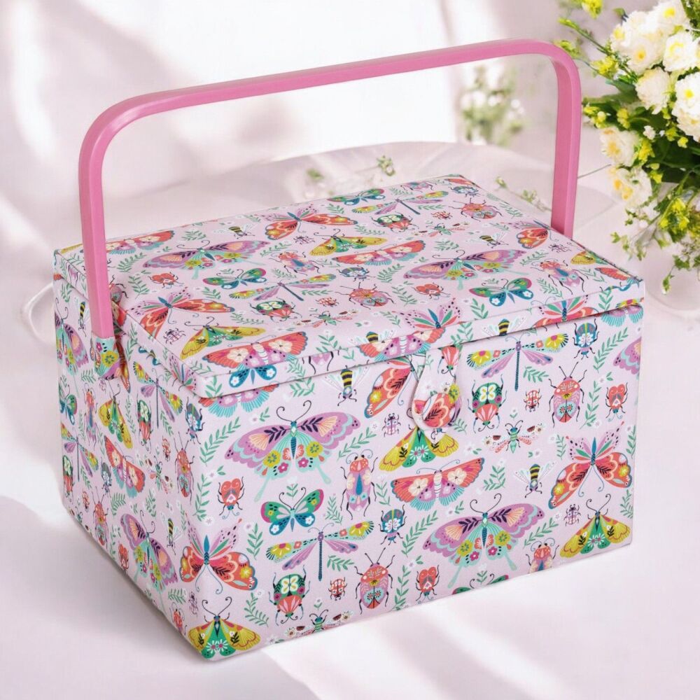 BUGS & BUTTERFLIES LARGE SEWING BASKET