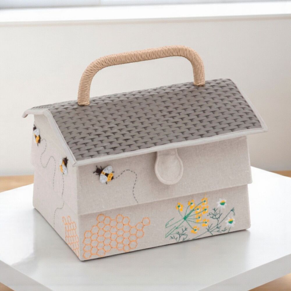 SMALL SEWING BASKET 'BEE HIVE' DESIGN